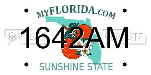 1642AM Florida License Plate