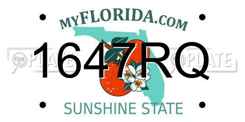1647RQ Florida License Plate