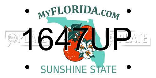 1647UP Florida License Plate