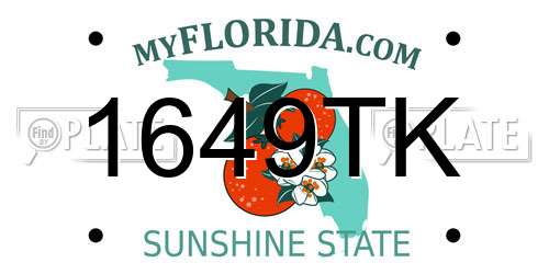 1649TK Florida License Plate