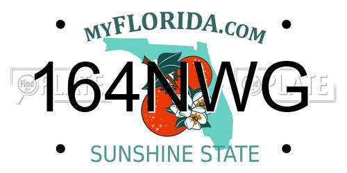 164NWG Florida License Plate