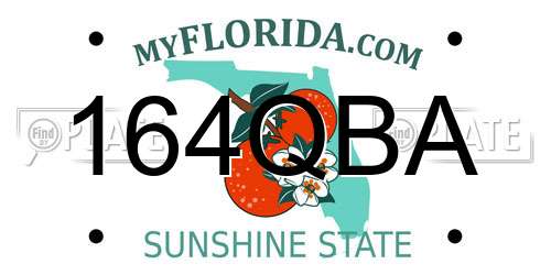 164QBA Florida License Plate