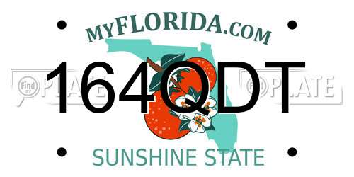 164QDT Florida License Plate