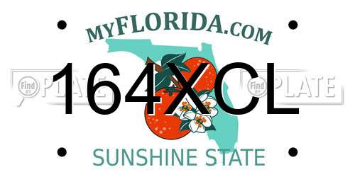 164XCL Florida License Plate