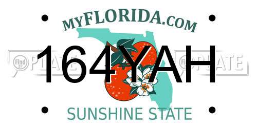 164YAH Florida License Plate