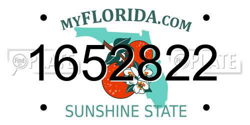 1652822 Florida License Plate