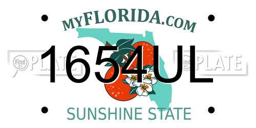 1654UL Florida License Plate