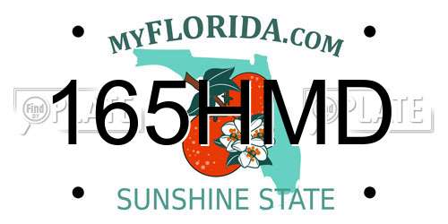 165HMD Florida License Plate