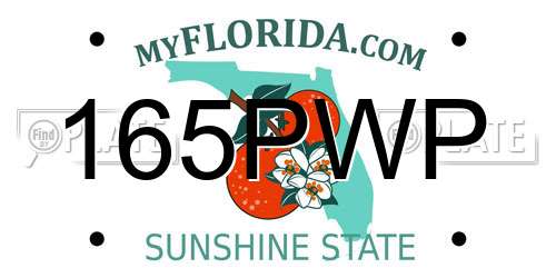 165PWP Florida License Plate