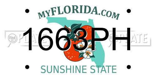 1663PH Florida License Plate