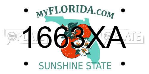 1663XA Florida License Plate