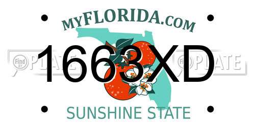 1663XD Florida License Plate