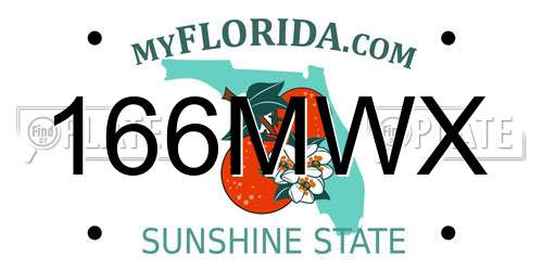 166MWX Florida License Plate