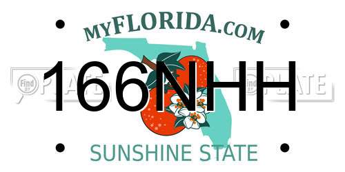 166NHH Florida License Plate