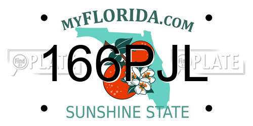 166PJL Florida License Plate