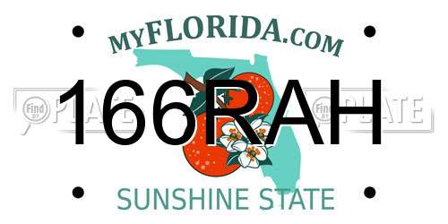 166RAH Florida License Plate