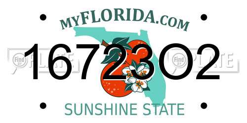 16723O2 Florida License Plate