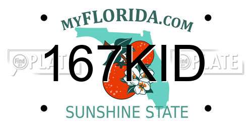 167KID Florida License Plate
