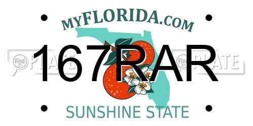 167RAR Florida License Plate
