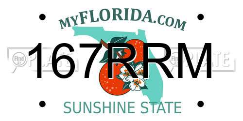 167RRM Florida License Plate