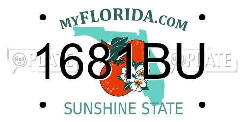 1681BU Florida License Plate