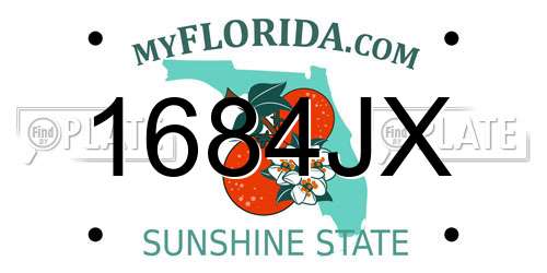 1684JX Florida License Plate