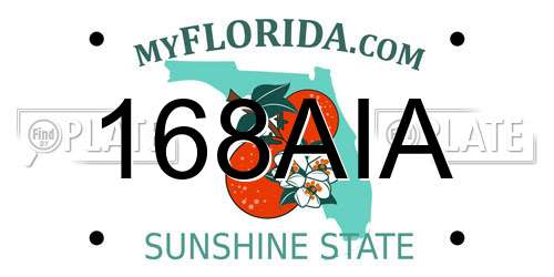 168AIA Florida License Plate