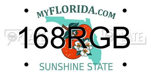 168RGB Florida License Plate