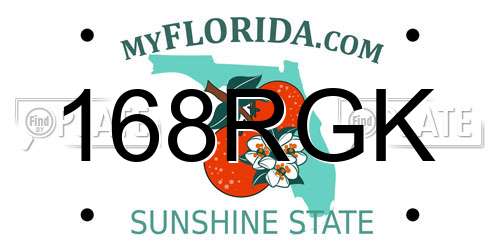 168RGK Florida License Plate