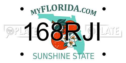 168RJI Florida License Plate