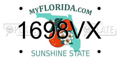 1698VX Florida License Plate