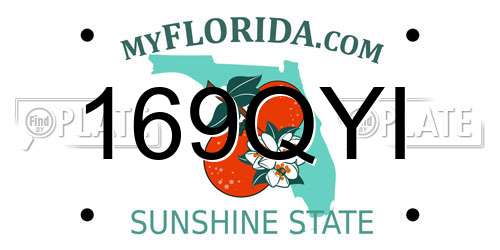 169QYI Florida License Plate