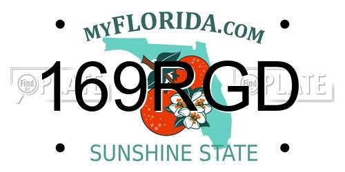 169RGD Florida License Plate