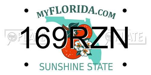 169RZN Florida License Plate