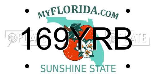 169YRB Florida License Plate
