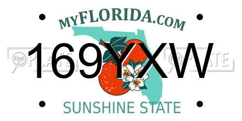 169YXW Florida License Plate