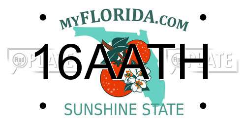 16AATH Florida License Plate