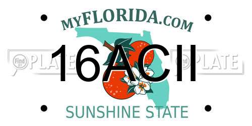 16ACII Florida License Plate