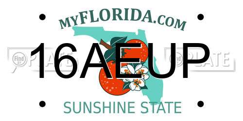 16AEUP Florida License Plate