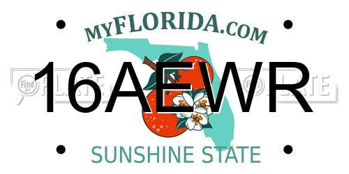 16AEWR Florida License Plate