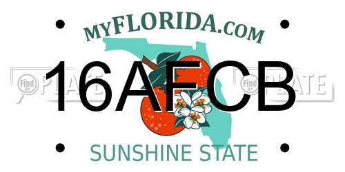 16AFCB Florida License Plate