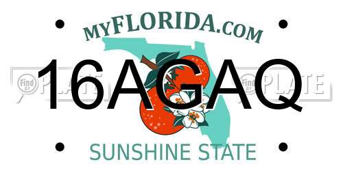 16AGAQ Florida License Plate
