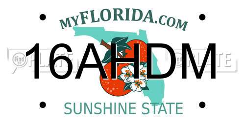 16AHDM Florida License Plate