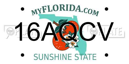 16AQCV Florida License Plate