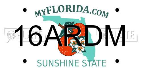 16ARDM Florida License Plate