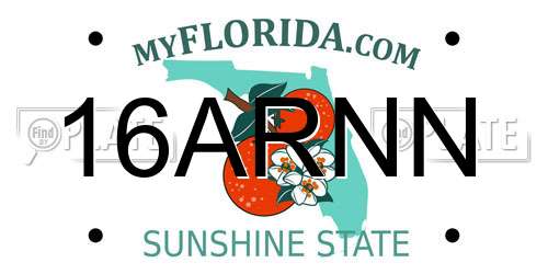 16ARNN Florida License Plate