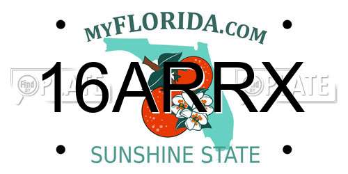 16ARRX Florida License Plate