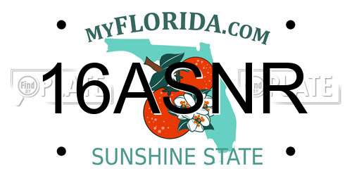 16ASNR Florida License Plate