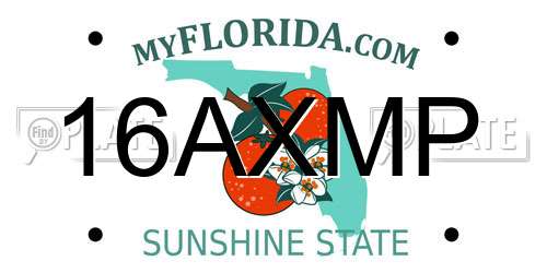 16AXMP Florida License Plate