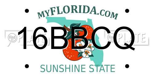 16BBCQ Florida License Plate